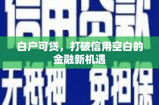 交城白户可贷，打破信用空白的金融新机遇